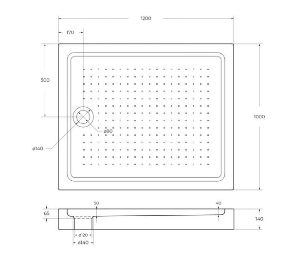 Поддон для душа BelBagno 120x100 прямоугольный акрил TRAY-BB-AH-120/100-15-W