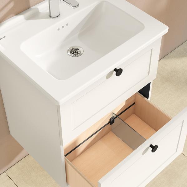 Тумба с раковиной  VitrA Root Classic  68848 60 см матовая белая МДФ