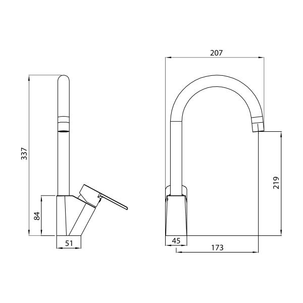 Смеситель Koller Pool KVADRO Arc для кухни