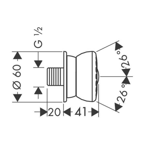 Hansgrohe 28467000 Боковая форсунка Bodyvette Stop 60 мм