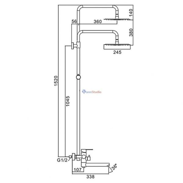 Душевая система Frap F24801-6 черный