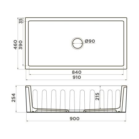 Кухонная мойка Omoikiri Mikura 91-BL Natceramic/черный 4997087
