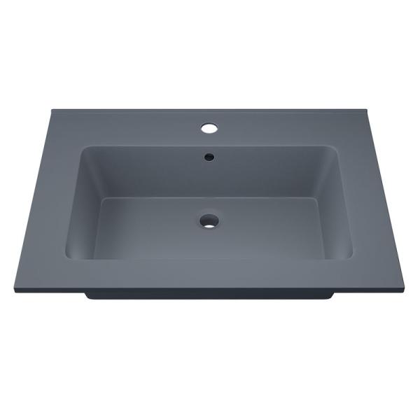 Раковина кварцевая Uperwood Parma Quartz, 65 см, серая матовая, бетон