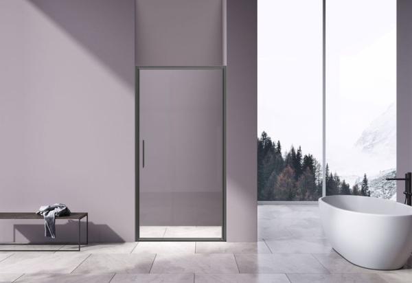 Душевая дверь Vincea Slim 8mm VDP-4SL900CLGM, вороненая сталь, стекло прозрачное