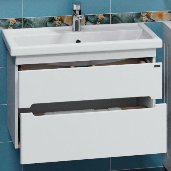 Тумба под раковину СаНта Лондон-80  2 ящ, подвес. (ум. Фостер 80)