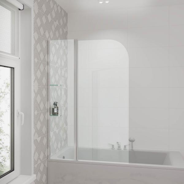 Шторка для ванны GROSSMAN GR-101 (150*100) алюминиевый профиль, стекло прозрачное 6мм