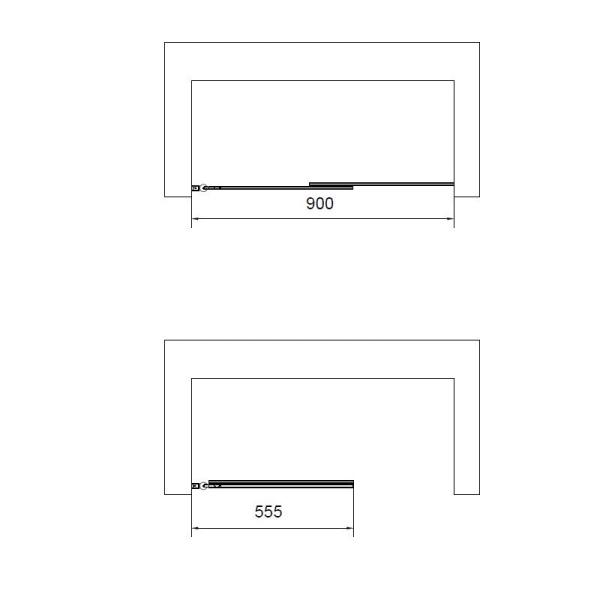 Душевая шторка Vincea VSB-6E900CL-R, 900*1400, хром, стекло прозрачное, правая