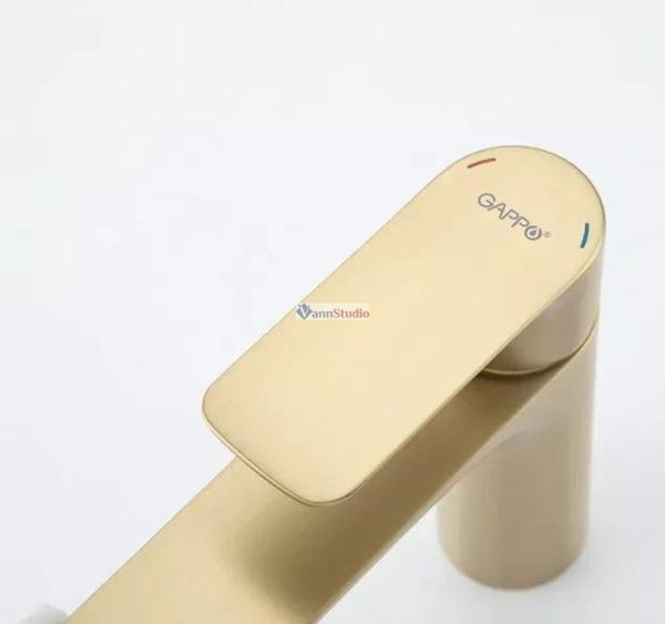 Смеситель для раковины Gappo G1048-3 Сатин золотой