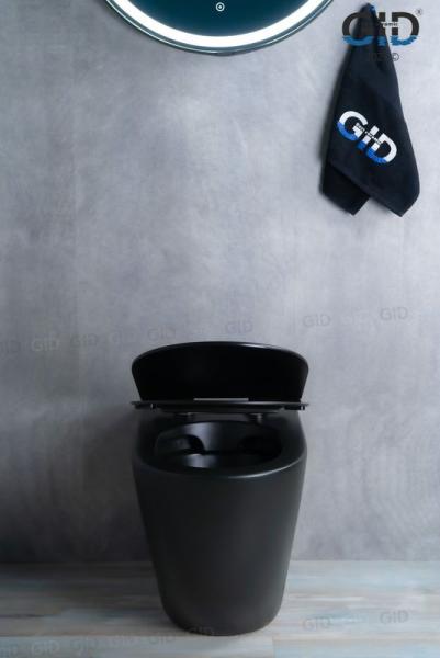 Унитаз Gid TRS-269BM 56 см приставной безободковый микролифт черный матовый