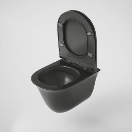 Унитаз Grossman GR-4412MS (485*360*360) подвесной безободковый с тонкой крышкой, черный матовый