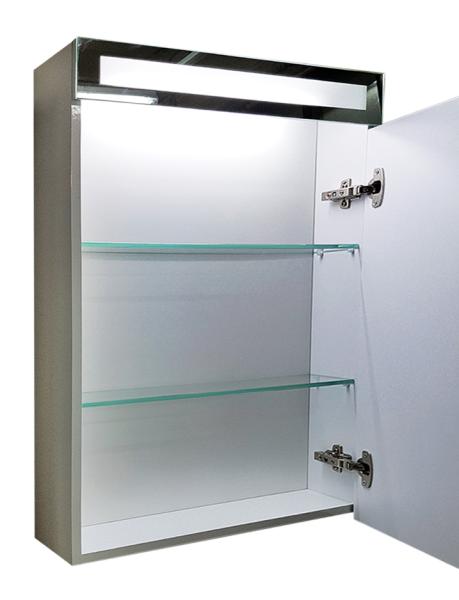 Зеркальный шкаф Dreja Uni 70 99.9002 с подсветкой цвет белый