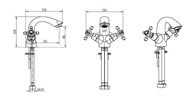 Смеситель для раковины Boheme Medici Presente бронза 311
