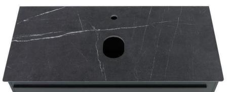 Столешница La Fenice Granite Black Olive Light Lappato 80 см , Черная Керамогранит