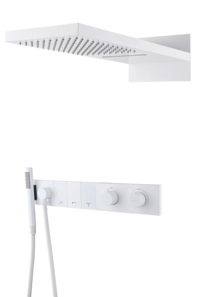 Встроенная душевая система Boheme ZODIAC с термостатом, трехпозиционная Matt White 133-MW