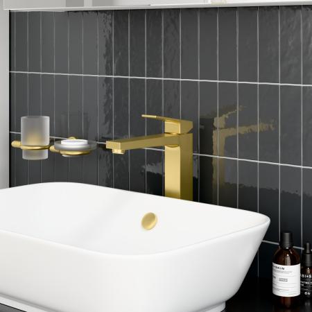 Смеситель VitrA Minimax Square  A4372425EXP однорычажный брашированное золото латунь