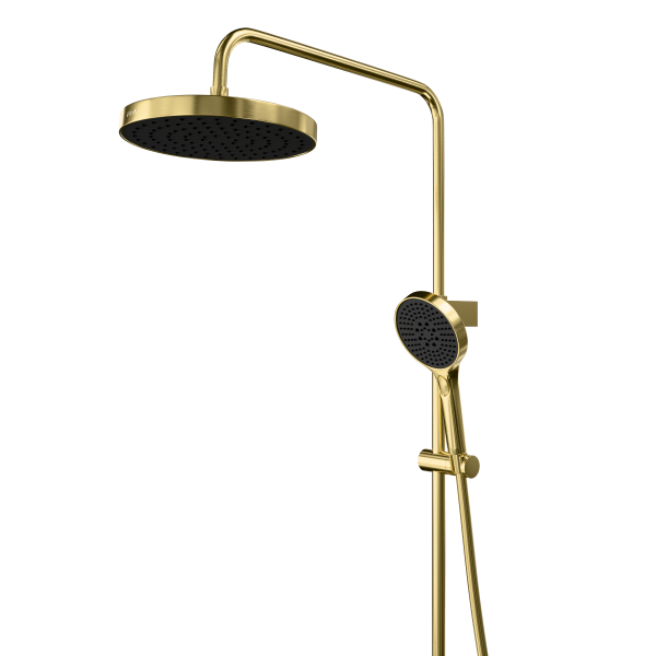 Душевая система VitrA Core Round A4730925EXP с термостатическим смесителем и ручным душем брашированное золото