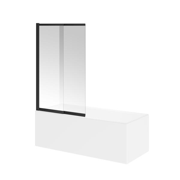 Шторка для ванны Kerama Marazzi VETRO ВЕТРО VE.100.BSD.BLK.M раздвижная/распашная, 100х150, матовый черный