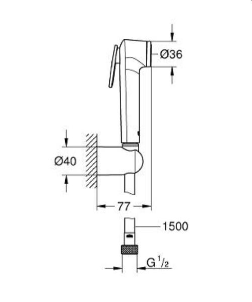 Grohe Tempesta-F 26353000 Душевой набор с гигиеническим душем,1500