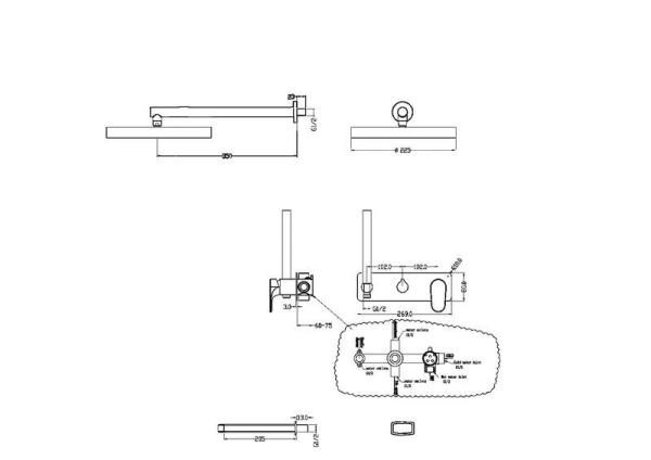 Душевая система с изливом Boheme Spectre Matt White 454-2-MW