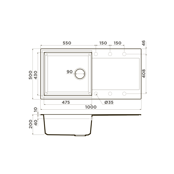 Кухонная мойка Omoikiri Sakaime 100-WH Tetogranit/белый 4993887