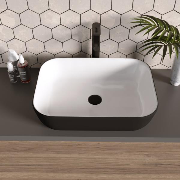 Раковина Grossman GR-4041BW (460*320*140) черно-белая