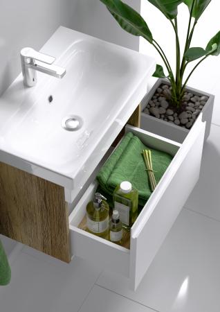 Подвесная тумба AQWELLA Smart SRT0105DB с одним ящиком цвет дуб балтийский с умывальником