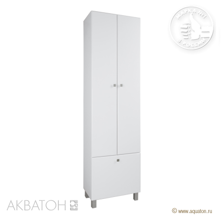 Шкаф колонна AQUATON Симпл 54 1A137403SL010 двухстворчатый с б/к белый напольный