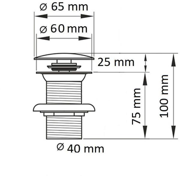 Донный клапан Ceramalux чёрный без прелива RD018