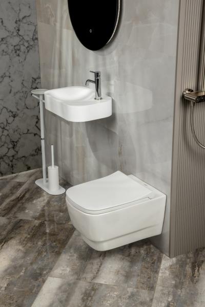 Раковина накладная Boheme COLIBRI Corian 480*320*100 Matt White 902-MW