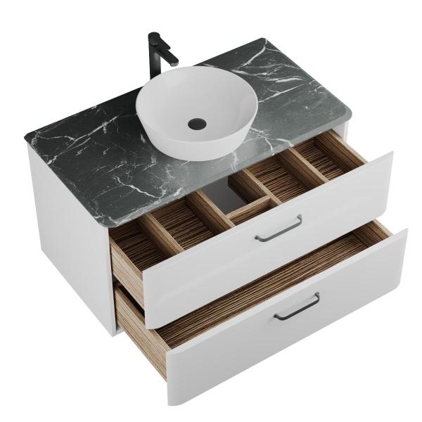 Тумба Veneciana TIBR 100 со столешницей белая, под умывальник