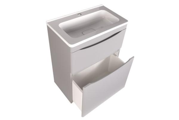 Тумба под раковину Style line El Fante напольная Бергамо мини 60 (2 ящ.) Люкс антискрейтч серый, PLUS