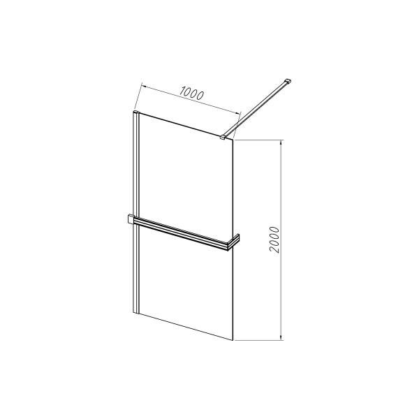 Душевая перегородка Vincea Walk-In HR VSW-4HR100CLG, 1000*2000, брашированное золото, стекло прозрачное