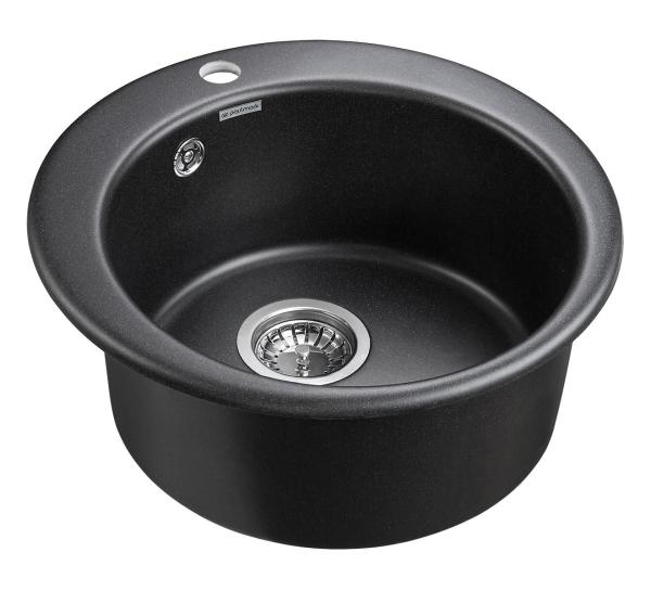 Мойка для кухни Paulmark GELEGEN, PM404800-BL, черный, D475 мм