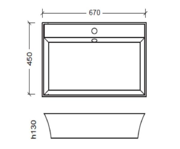 Накладная раковина Boheme Neoart 811 прямоугольная белая 67х45