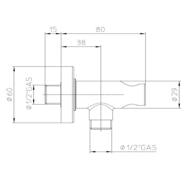 Держатель для душа Bossini C12000.030 с шланговым соединением, хром