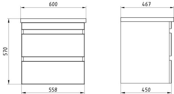 Тумба ASB-Mebel Лира 60 Дуб Сонома подвесная под умывальник Элина 60