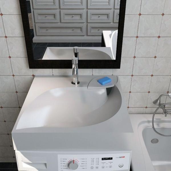 Раковина Madera над стиральной машиной List 60*60 с кронштейнами