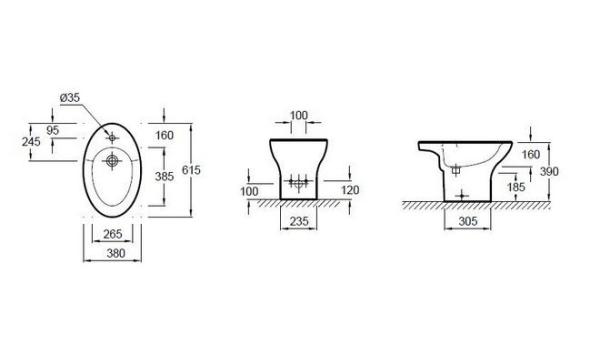Биде Jacob Delafon Presquile E1348