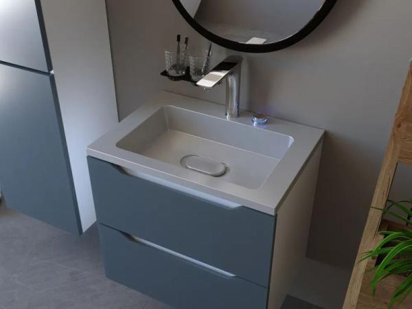 Раковина для ванной Uperwood Modul 65 см, серая глянцевая