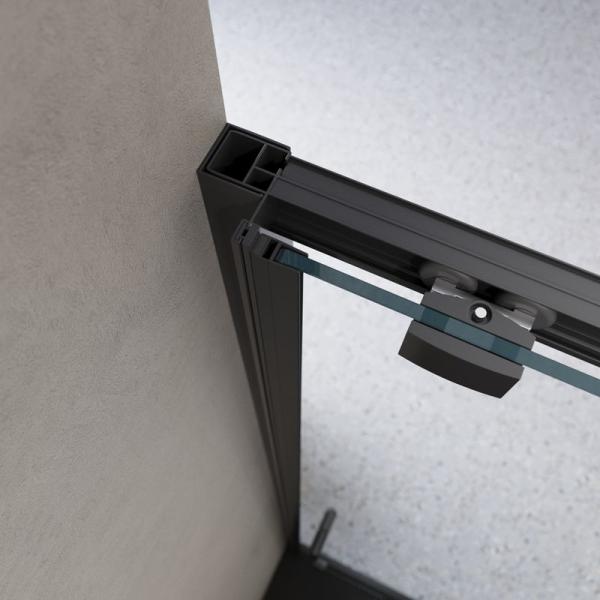 Душевая дверь BelBagno LUCE 120 прозрачное стекло 6 мм профиль черный матовый LUCE-BF-1-120-C-NERO