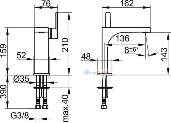 Смеситель для умывальника 150 51102010100 Хром