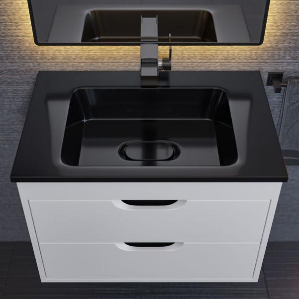 Раковина для ванной Uperwood Modul 65 см, черная глянцевая