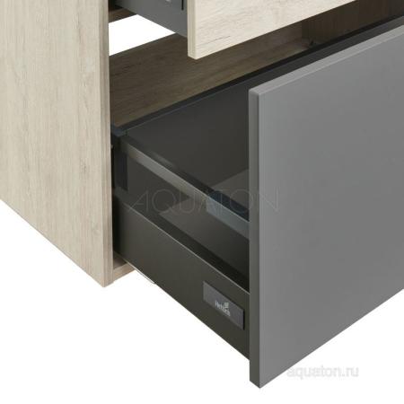 Тумба под раковину AQUATON Лофт Урбан 65 серый графит, дуб орегон 1A254001LQX60