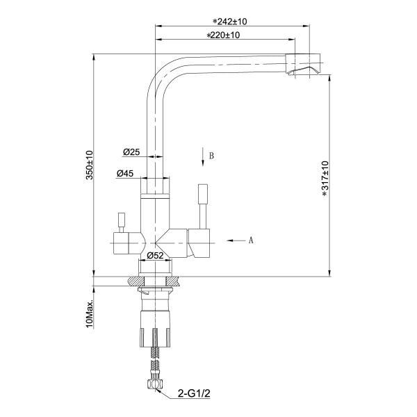 Смеситель Lemark Expert LM5061GMN для кухни с подключением к фильтру с питьевой водой Графит