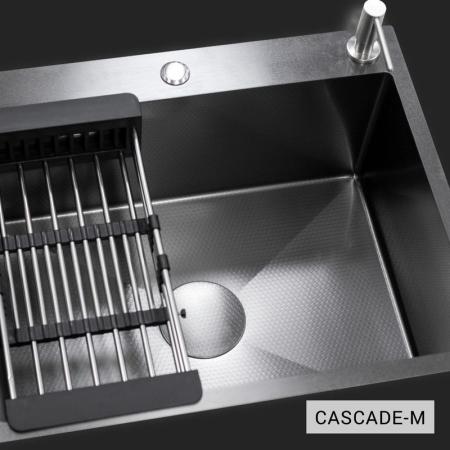 Мойка кухонная Esbano CASCADE-M 600х500х230 оружейная сталь PVD покрытие