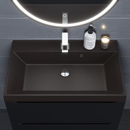 Раковина кварцевая Uperwood Classic Quartz 70 см, коричневая матовая, трюфель