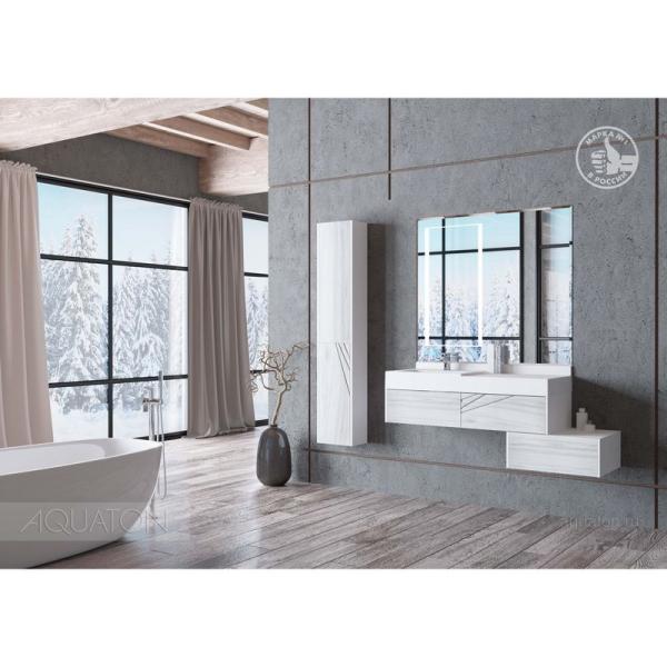 Комод Aquaton Сакура 1A220403SKW80 60 с ящиком,ольха наварра/белый глянец