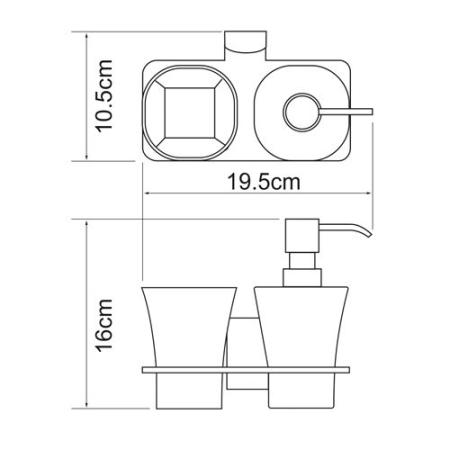 Дозатор WasserKraft Exter K-5289 и стакана бронза