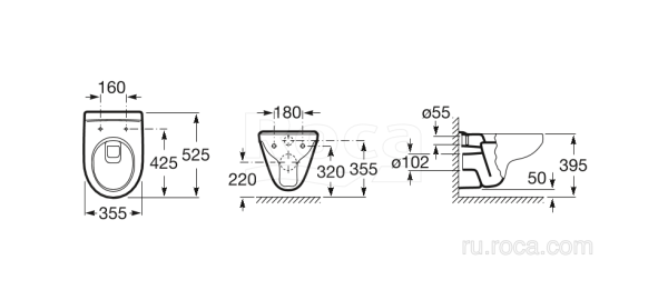 Унитаз (чаша) Roca Victoria подвесная 34630300R