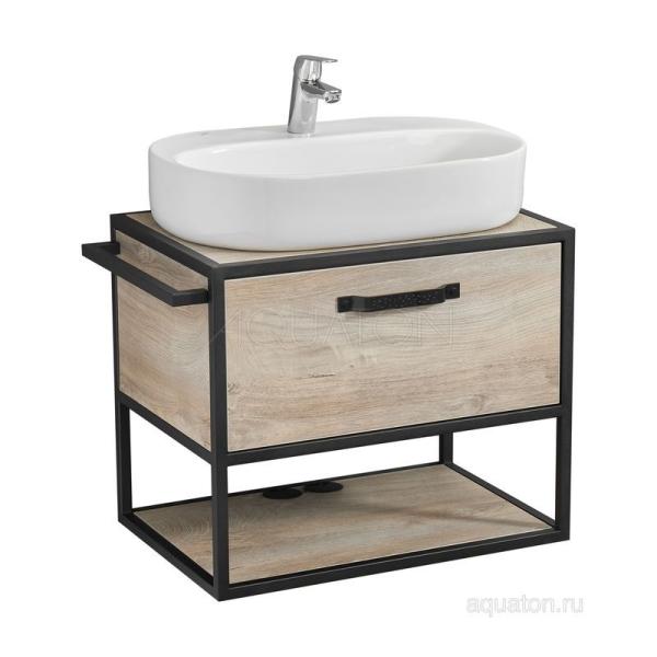 Тумба под раковину AQUATON Лофт Фабрик 65 дуб эндгрейн 1A242301LTDU0